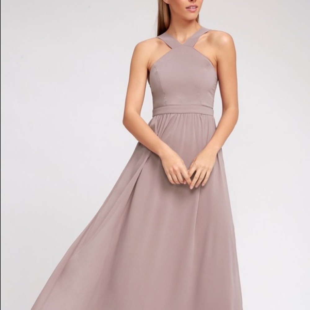 Lulus BEAUTIFUL taupe dress